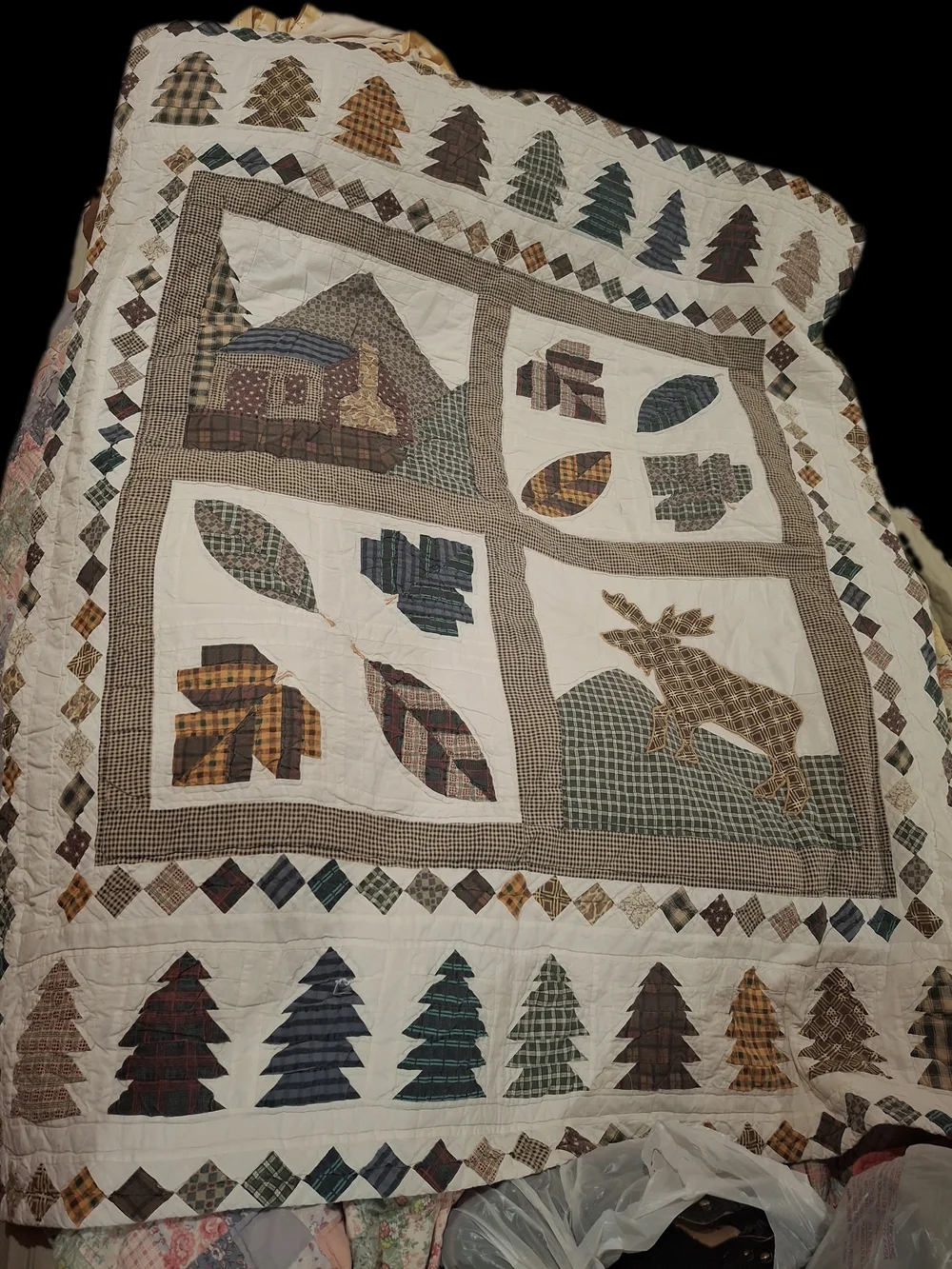 Handmade Patchwork Woodland Quilted Throw 45